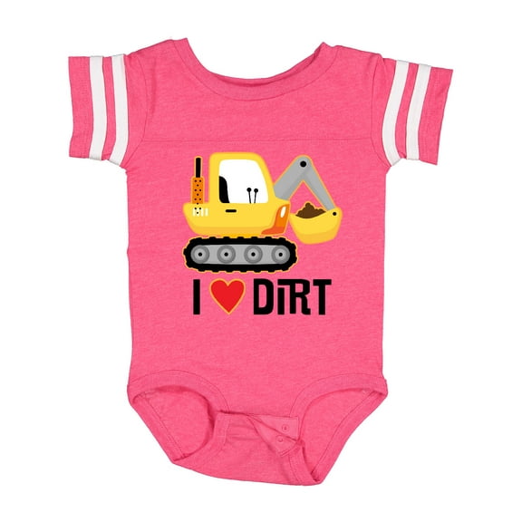Inktastic Construction Truck I Love Dirt Boys or Girls Baby Bodysuit