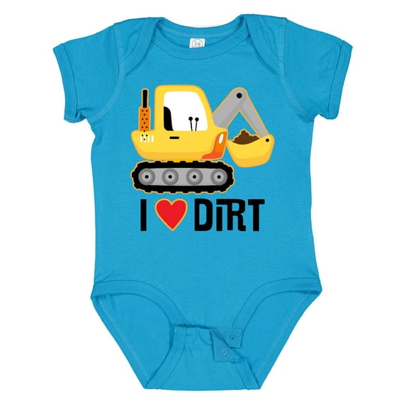 Inktastic Construction Truck I Love Dirt Boys or Girls Baby Bodysuit