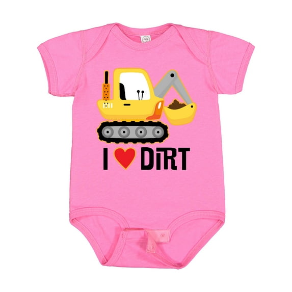 Inktastic Construction Truck I Love Dirt Boys or Girls Baby Bodysuit