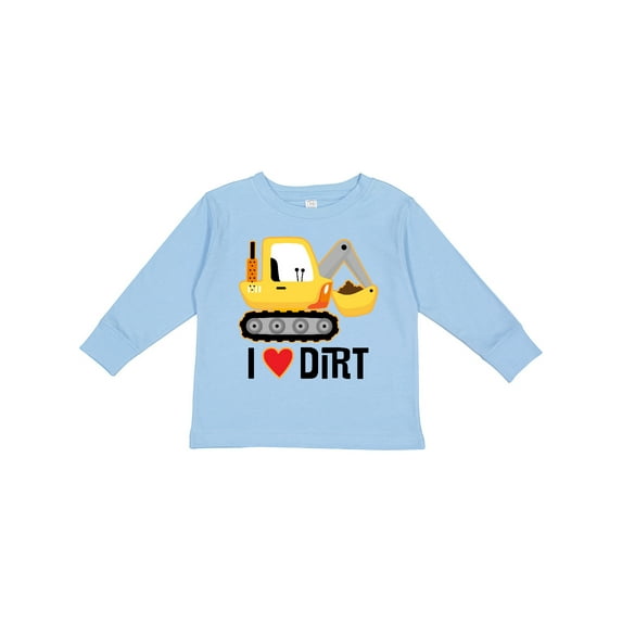 Inktastic Construction Truck I Love Dirt Boys or Girls Long Sleeve Toddler T-Shirt