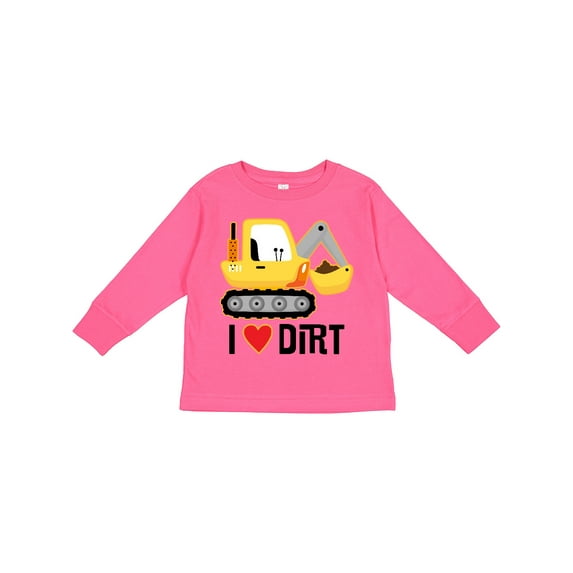 Inktastic Construction Truck I Love Dirt Boys or Girls Long Sleeve Toddler T-Shirt