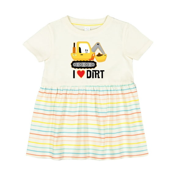 Inktastic Construction Truck I Love Dirt Girls Baby Dress