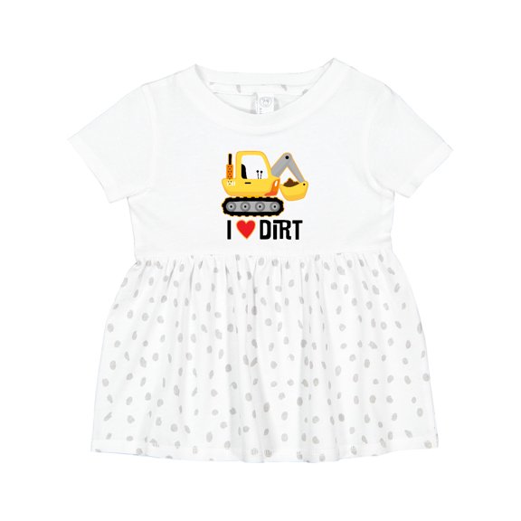 Inktastic Construction Truck I Love Dirt Girls Baby Dress