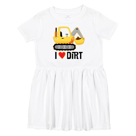 Inktastic Construction Truck I Love Dirt Girls Toddler Dress
