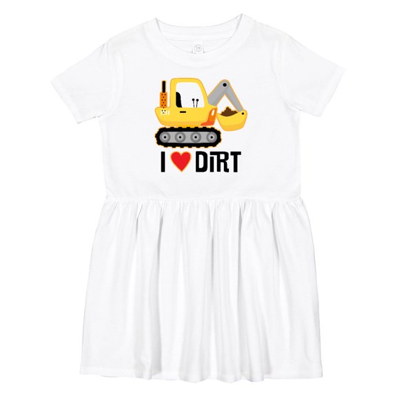 Inktastic Construction Truck I Love Dirt Girls Toddler Dress