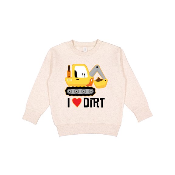 Inktastic Construction Truck I Love Dirt Toddler Sweatshirt