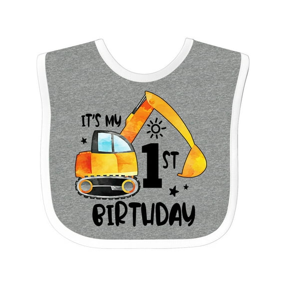 Inktastic Construction Truck It's My 1st Birthday Boys or Girls Baby Bib