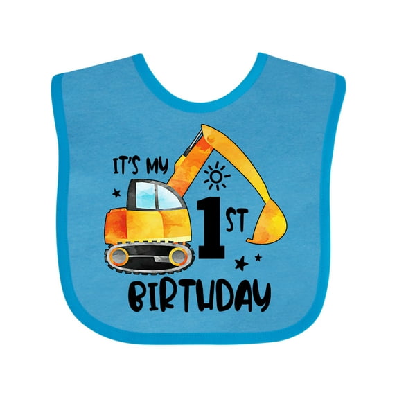 Inktastic Construction Truck It's My 1st Birthday Boys or Girls Baby Bib