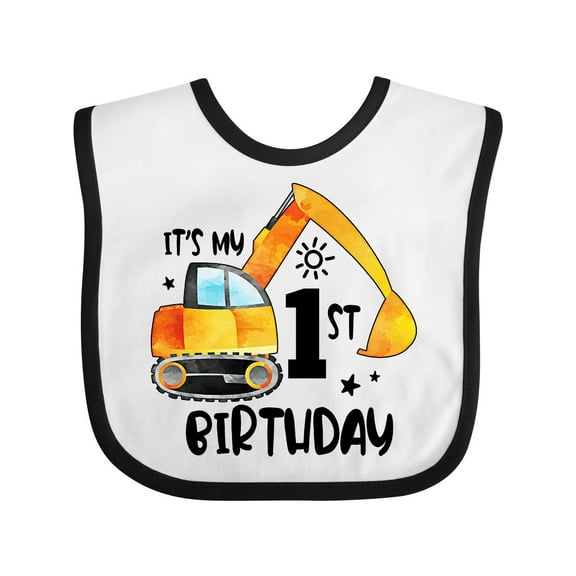 Inktastic Construction Truck It's My 1st Birthday Boys or Girls Baby Bib
