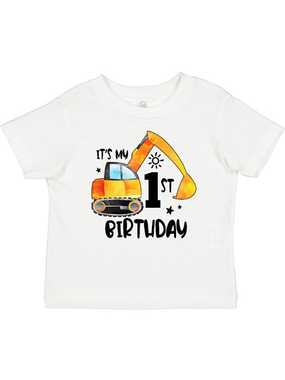 Construction Truck It's My 1st Birthday Boys or Girls Baby T-Shirt
