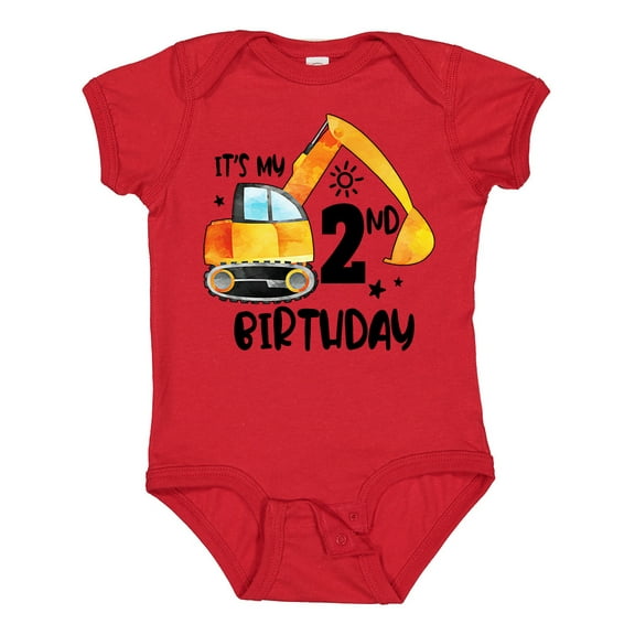 Inktastic Construction Truck It's My 2nd Birthday Boys or Girls Baby Bodysuit