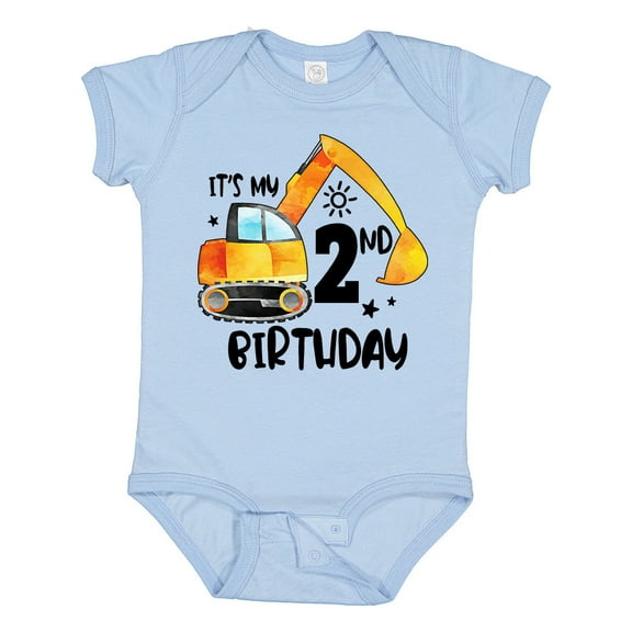 Inktastic Construction Truck It's My 2nd Birthday Boys or Girls Baby Bodysuit
