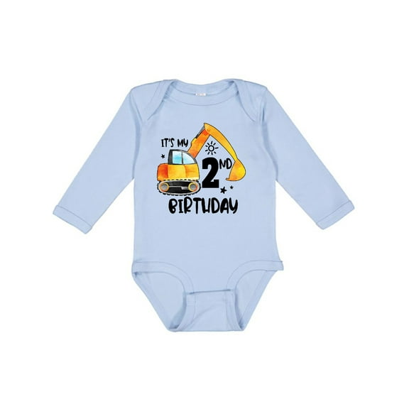 Inktastic Construction Truck It's My 2nd Birthday Boys or Girls Long Sleeve Baby Bodysuit