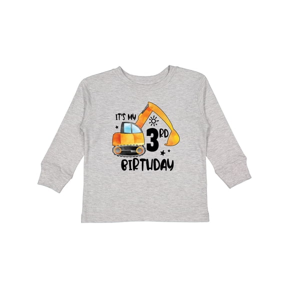Inktastic Construction Truck It's My 3rd Birthday Boys or Girls Long Sleeve Toddler T-Shirt