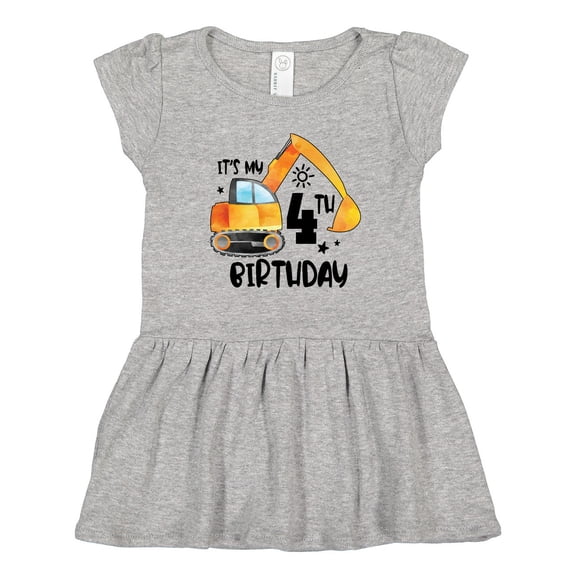 Inktastic Construction Truck It's My 4th Birthday Girls Toddler Dress