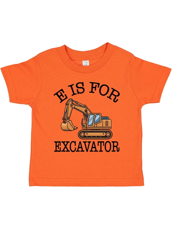 Construction Trucks E is for Excavator Boys Toddler T-Shirt