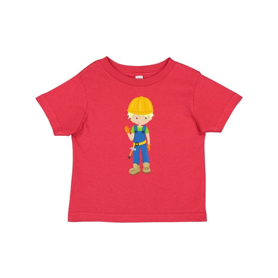 Inktastic Construction Worker, Blond Hair, Boy With Hammer Boys Baby T-Shirt