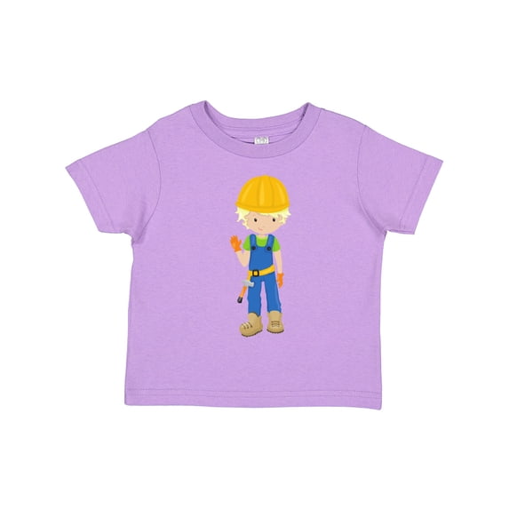 Inktastic Construction Worker, Blond Hair, Cute Boy, Hammer Boys Toddler T-Shirt