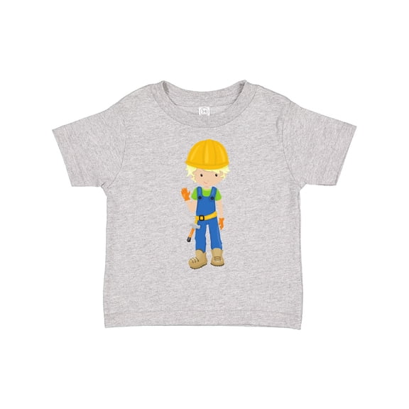 Inktastic Construction Worker, Blond Hair, Cute Boy, Hammer Boys Toddler T-Shirt