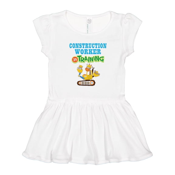 Inktastic Construction Worker in Training Girls Toddler Dress