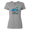 thumbnail image 1 of Inktastic Convertible Hair Don't Care with Brown Hair and Blue Car Women's T-Shirt, 1 of 5