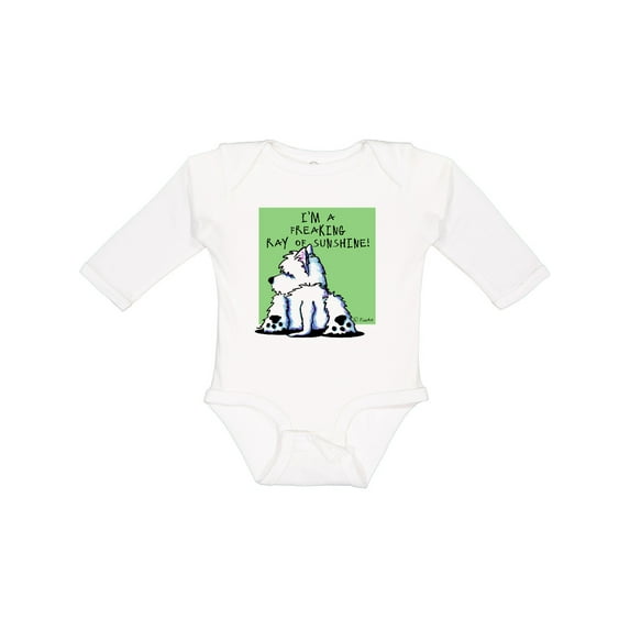 Inktastic Cool Belly Westie Boys or Girls Long Sleeve Baby Bodysuit