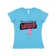 thumbnail image 1 of Inktastic Cool Breast Cancer Survivor Women's V-Neck T-Shirt, 1 of 5