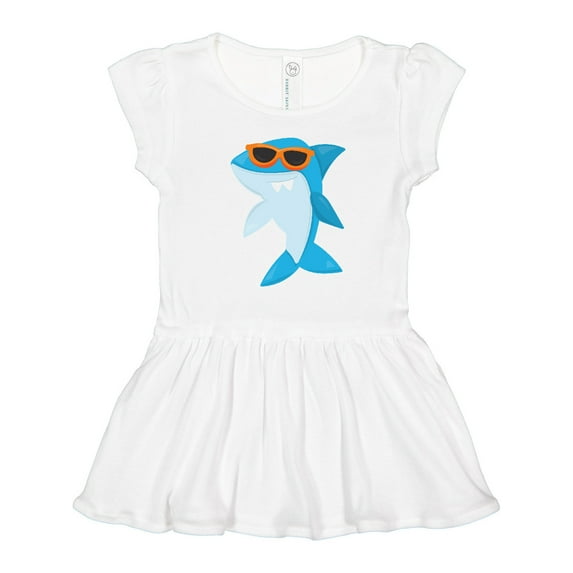 Inktastic Cool Shark, Shark Wearing Sunglasses, Cute Shark Girls Toddler Dress