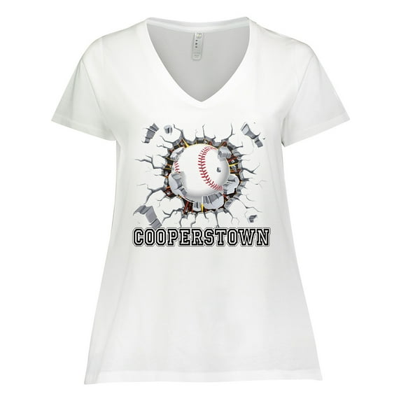 Inktastic Cooperstown Baseball Breakthrough Women's Plus Size V-Neck T-Shirt