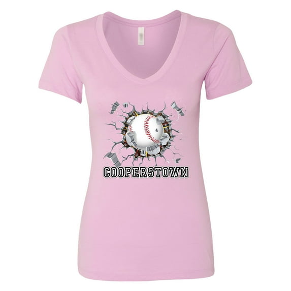 Inktastic Cooperstown Baseball Breakthrough Women's V-Neck T-Shirt