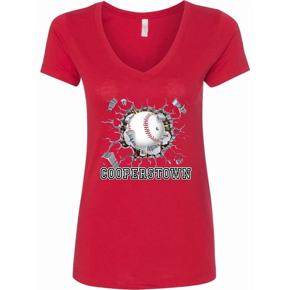 Inktastic Cooperstown Baseball Breakthrough Women's V-Neck T-Shirt