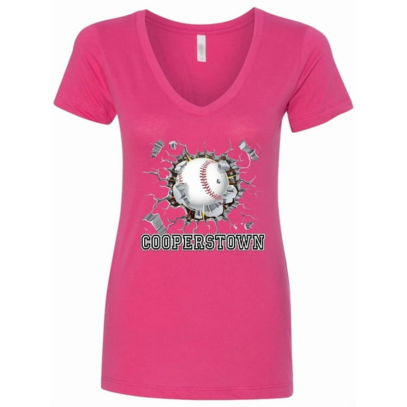 Inktastic Cooperstown Baseball Breakthrough Women's V-Neck T-Shirt