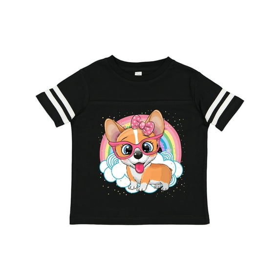 Inktastic Corgi Dog Lover Rainbow Girls Toddler T-Shirt