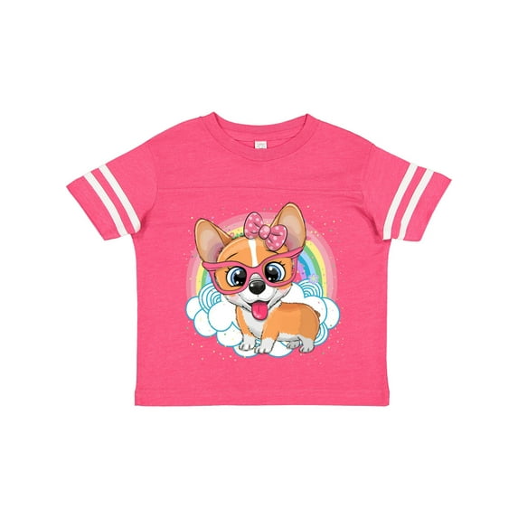Inktastic Corgi Dog Lover Rainbow Girls Toddler T-Shirt