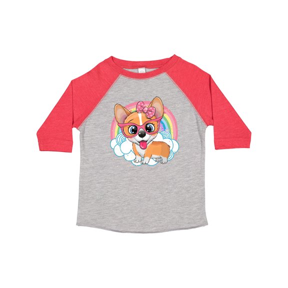 Inktastic Corgi Dog Lover Rainbow Girls Toddler T-Shirt