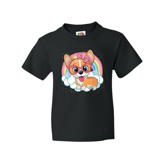 Inktastic Corgi Dog Lover Rainbow Youth T-Shirt