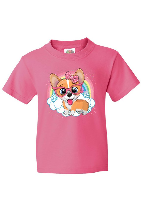 Corgi Dog Lover Rainbow Youth T-Shirt