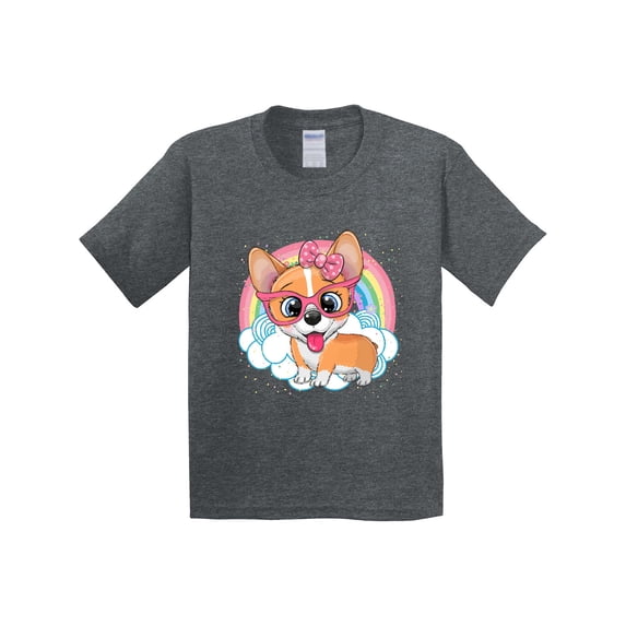 Inktastic Corgi Dog Lover Rainbow Youth T-Shirt