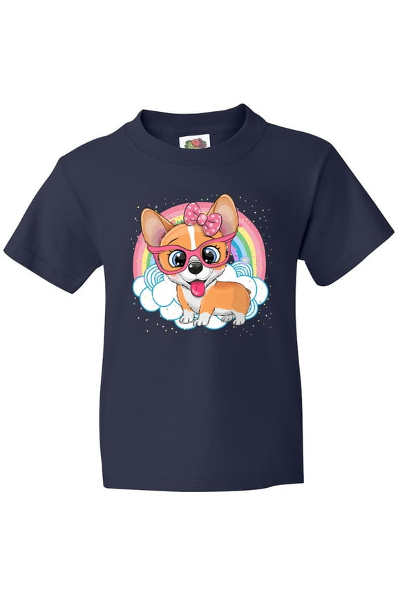 Corgi Dog Lover Rainbow Youth T-Shirt
