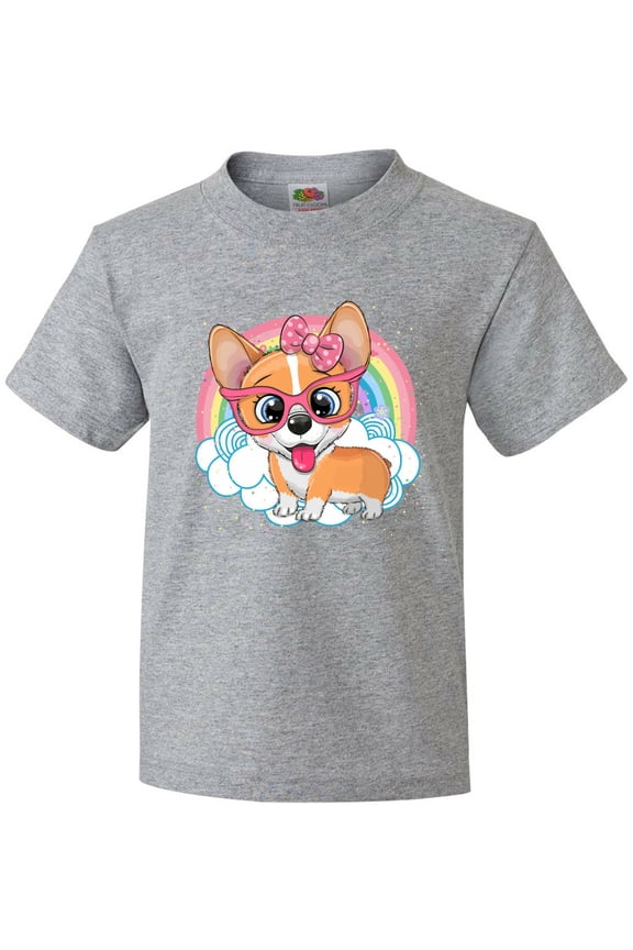Corgi Dog Lover Rainbow Youth T-Shirt