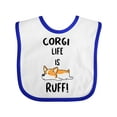 thumbnail image 1 of Inktastic Corgi Life is Rough Boys or Girls Baby Bib, 1 of 4