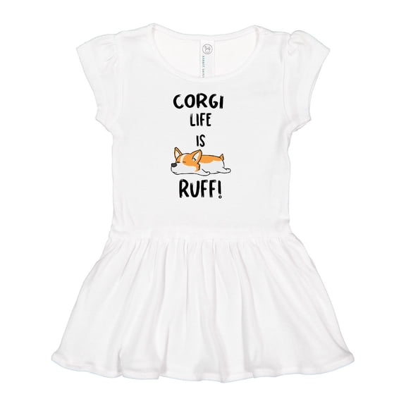 Inktastic Corgi Life is Rough Girls Baby Dress