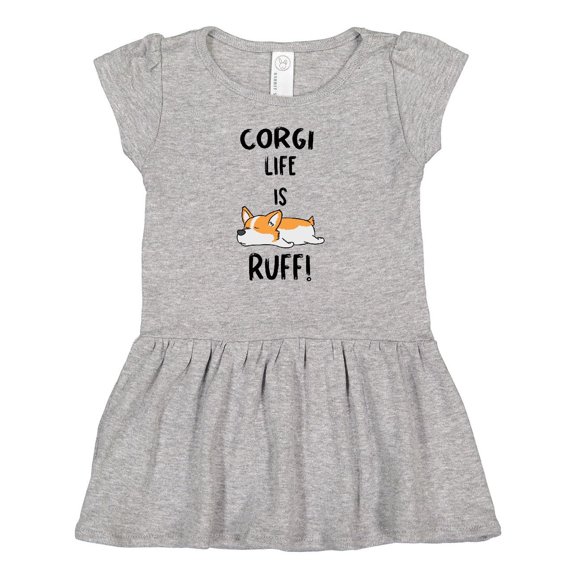 Inktastic Corgi Life is Rough Girls Baby Dress