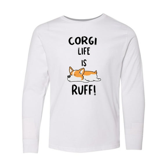 Inktastic Corgi Life is Rough Long Sleeve Youth T-Shirt