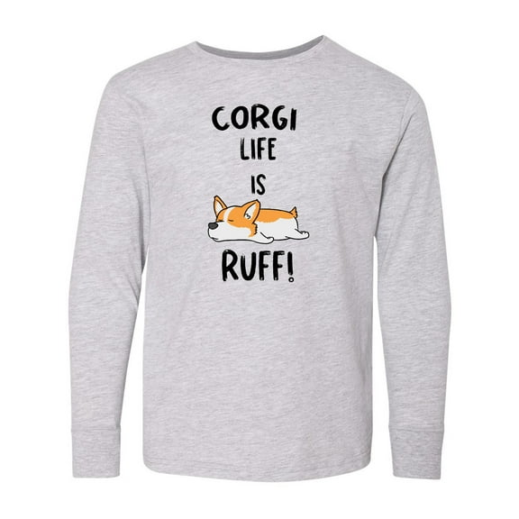 Inktastic Corgi Life is Rough Long Sleeve Youth T-Shirt
