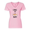 thumbnail image 1 of Inktastic Corgi Life is Rough Women's V-Neck T-Shirt, 1 of 5
