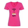 thumbnail image 1 of Inktastic Corgi Life is Rough Women's V-Neck T-Shirt, 1 of 5