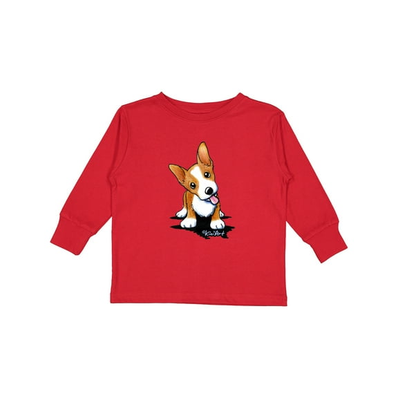 Inktastic Corgi Puppy Boys or Girls Long Sleeve Toddler T-Shirt