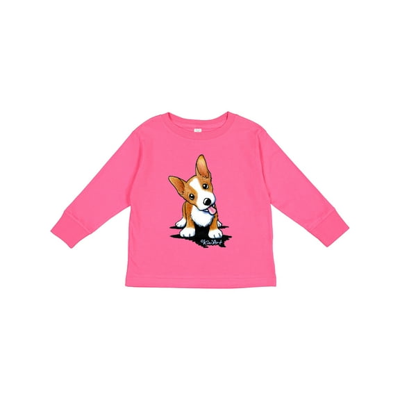 Inktastic Corgi Puppy Boys or Girls Long Sleeve Toddler T-Shirt