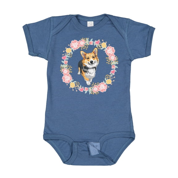 Inktastic Corgi Wreath for Dog Lovers Girls Baby Bodysuit
